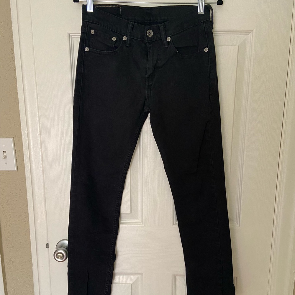 Levi’s straight legged, cropped, black jeans